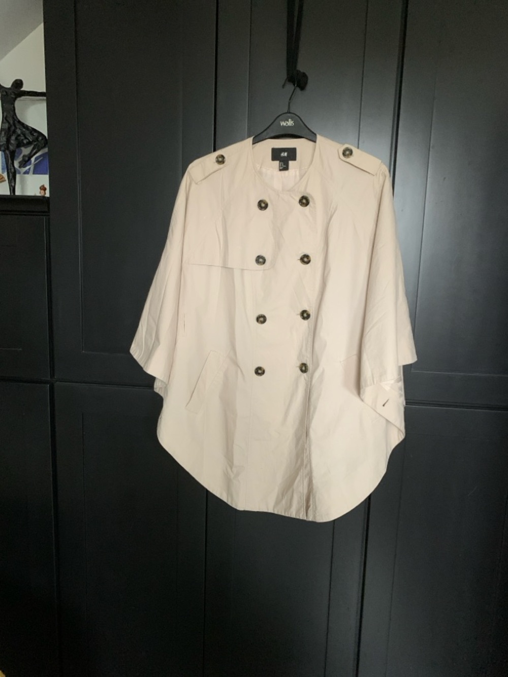 H&M Light Beige Double-Breasted Trench Cape